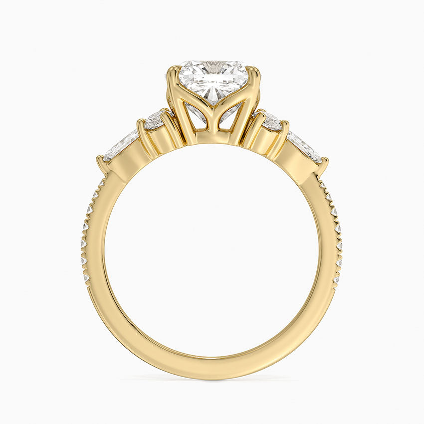 Luxe Nadia Pavé Diamond Ring (1/2 ct. tw.) - Cushion Cut Center Stone