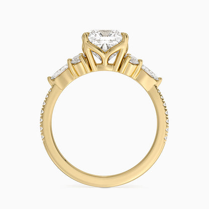 Luxe Nadia Pavé Diamond Ring (1/2 ct. tw.) - Cushion Cut Center Stone