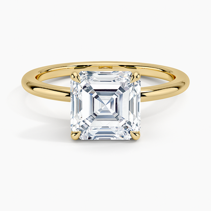 Fairmined 1.5mm Comfort Fit Ring - Asscher Cut Center Stone