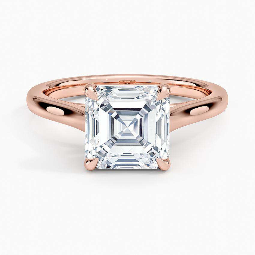 2mm Provence Solitaire Ring - Asscher Cut Center Stone