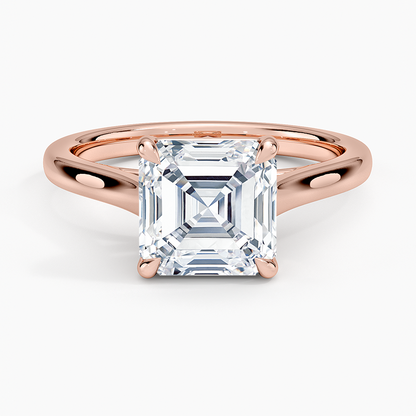 2mm Provence Solitaire Ring - Asscher Cut Center Stone