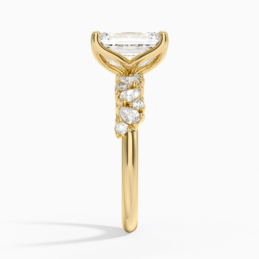 Olivetta Diamond Ring - Emerald Cut Center Stone