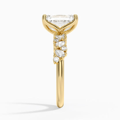 Olivetta Diamond Ring - Emerald Cut Center Stone