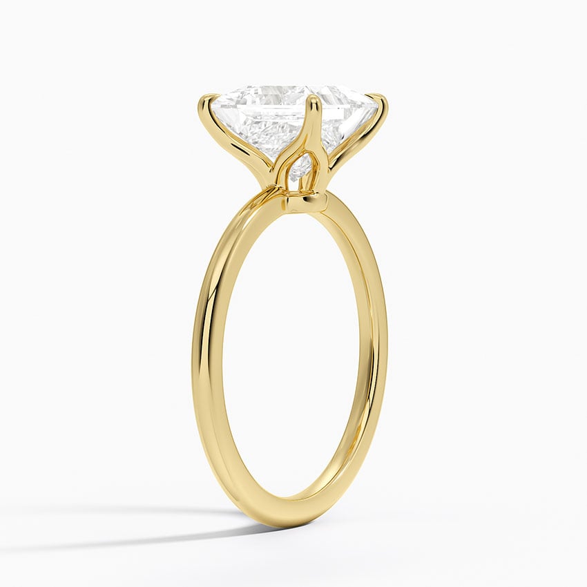 Petite Elodie 1.5mm Ring - Princess Cut Center Stone