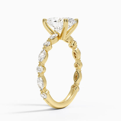 Versailles Three-Quarter Coverage Diamond Ring (1/2 ct. tw.) - Oval Center Stone