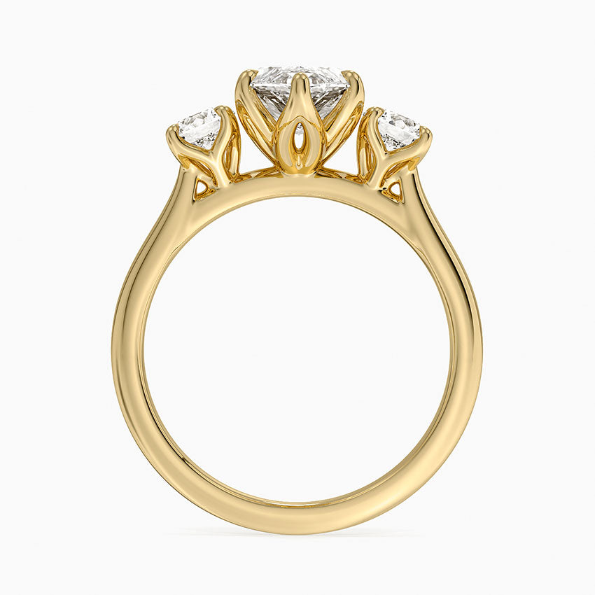 Elodie Perfect Fit Three Stone Diamond Ring (1/2 ct. tw.) - Marquise Center Stone
