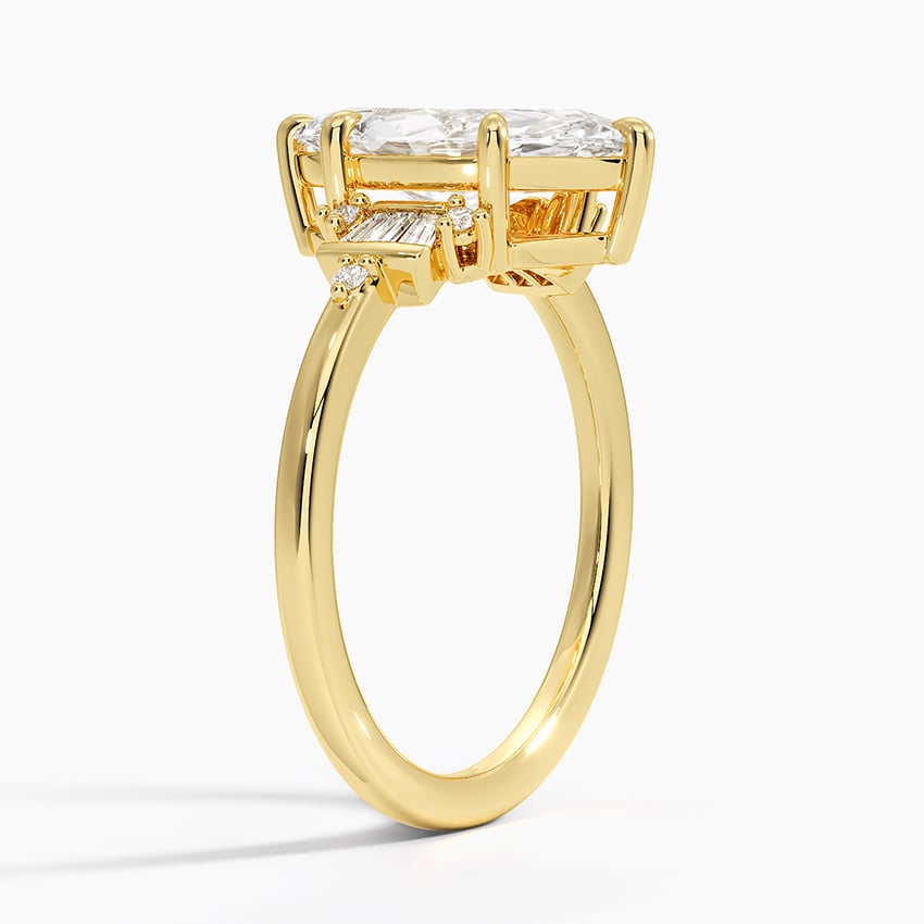Daphne Art Deco Ring (1/8 ct. tw.) - Marquise Cut Center Stone