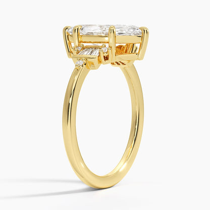 Daphne Art Deco Ring (1/8 ct. tw.) - Marquise Cut Center Stone