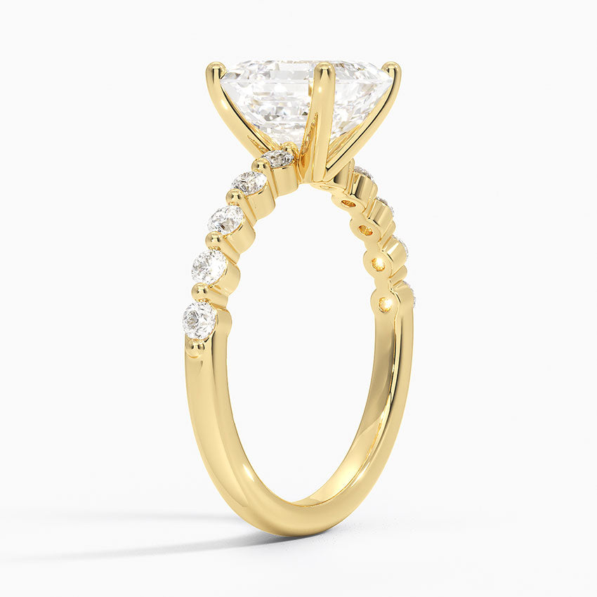 Marseille Half Coverage Diamond Ring (1/4 ct. tw.) - Asscher Cut Center Stone