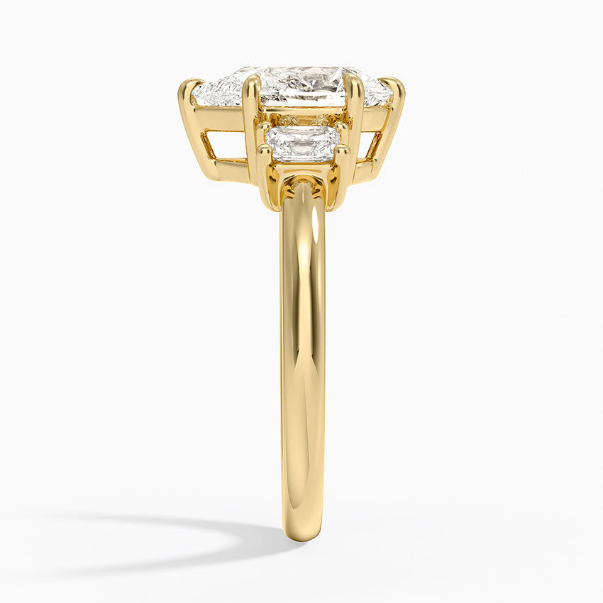 Helena Radiant-Cut Three Stone Diamond Ring (3/8 ct. tw.) - Pear Center Stone