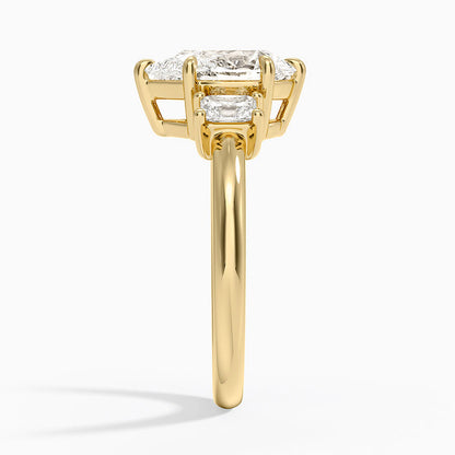 Helena Radiant-Cut Three Stone Diamond Ring (3/8 ct. tw.) - Pear Center Stone