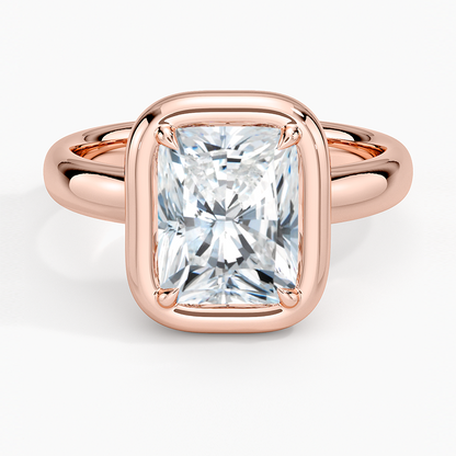 Andrea Bezel Prong Ring - Radiant Cut Center Stone