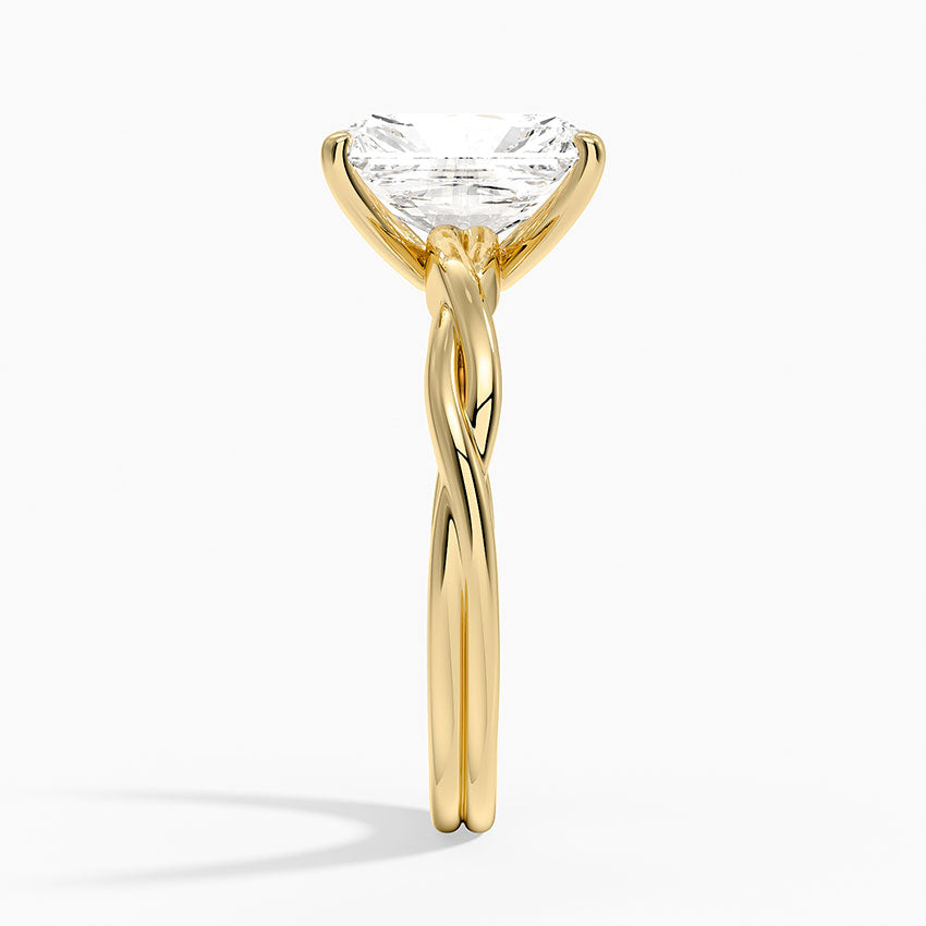 Twisted Vine Solitaire Ring - Radiant Cut Center Stone