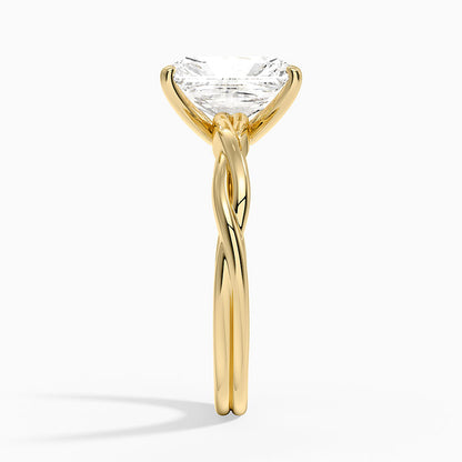 Twisted Vine Solitaire Ring - Radiant Cut Center Stone