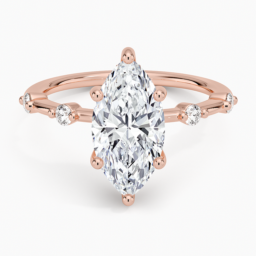 Aimee Hidden Halo Diamond Ring - Marquise Center Stone