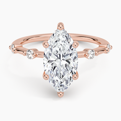 Aimee Hidden Halo Diamond Ring - Marquise Center Stone