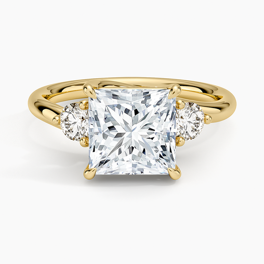 Atelier Three Stone Diamond Ring (1/3 ct. tw.) - Princess Cut Center Stone