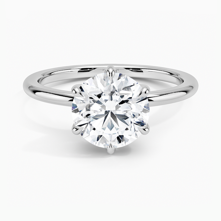 Fairmined 1.5mm Six-Prong Solitaire Ring - Round Center Stone