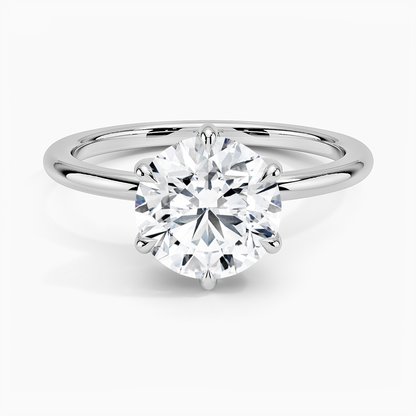 Fairmined 1.5mm Six-Prong Solitaire Ring - Round Center Stone