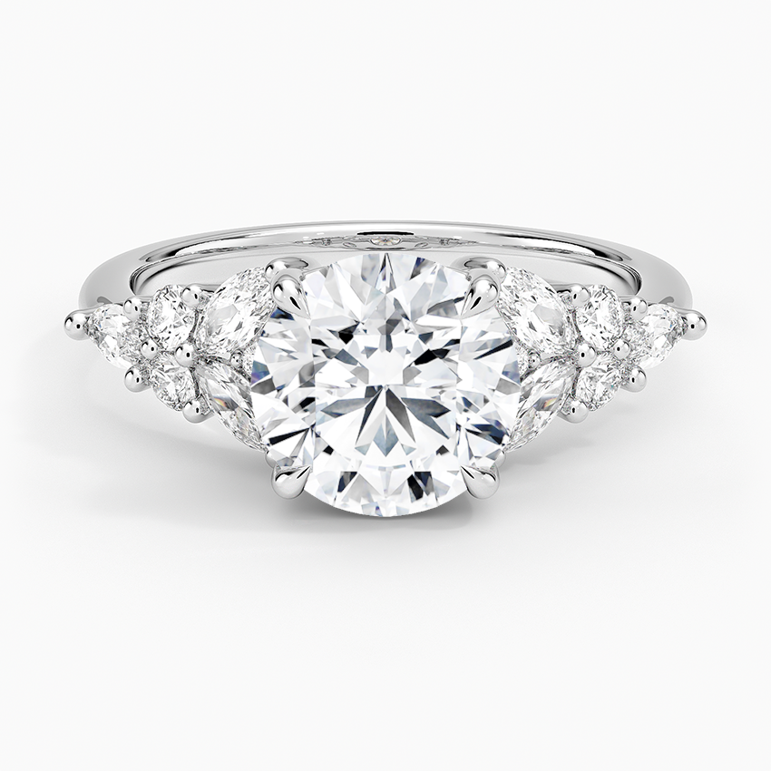 Nadia Taper Diamond Ring - Round Center Stone