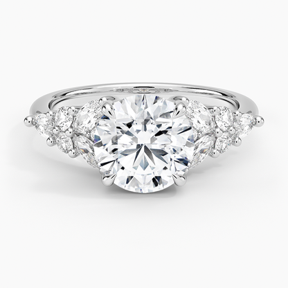 Nadia Taper Diamond Ring - Round Center Stone