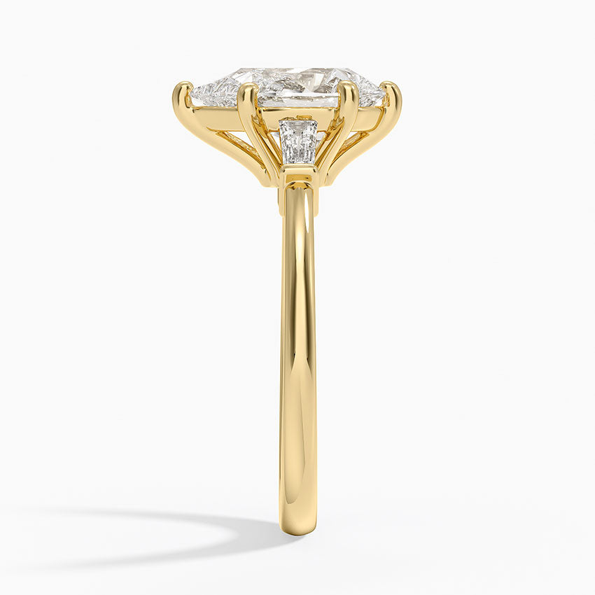 Symphony Tapered Baguette Three Stone Diamond Ring (1/5 ct. tw.) - Pear Cut Center Stone