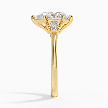 Symphony Tapered Baguette Three Stone Diamond Ring (1/5 ct. tw.) - Pear Cut Center Stone