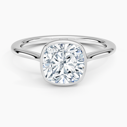 Petite Luna 1.5mm Bezel Ring - Cushion Cut Center Stone