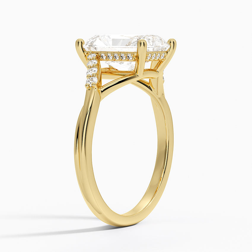 Chamise Hidden Halo Diamond Ring - Radiant Cut Center Stone