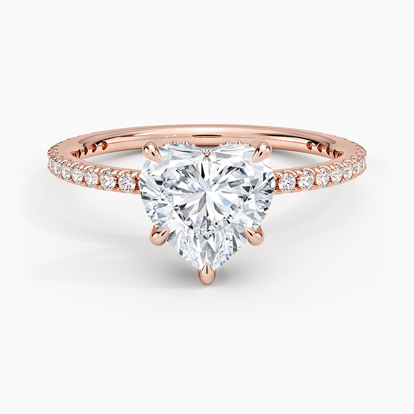 Perfect Fit Three-Quarter Diamond Ring (1/4 ct. tw.) - Heart Center Stone