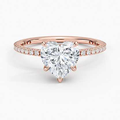 Perfect Fit Three-Quarter Diamond Ring (1/4 ct. tw.) - Heart Center Stone