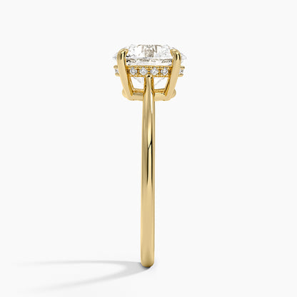 Elle Hidden Halo Diamond Ring - Round Cut Center Stone