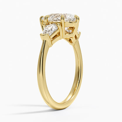 Shield Cut Three Stone Diamond Ring (1/2 ct. tw.) - Pear Center Stone
