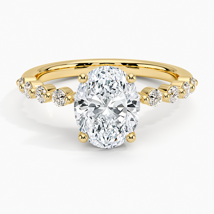 Marseille Half Coverage Diamond Ring (1/4 ct. tw.) - Oval Cut Center Stone