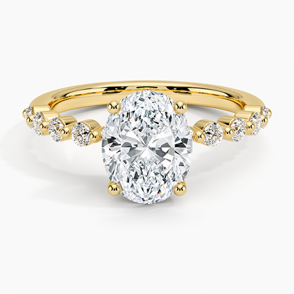 Marseille Half Coverage Diamond Ring (1/4 ct. tw.) - Oval Cut Center Stone