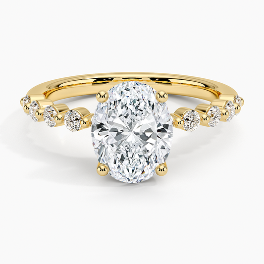 Marseille Half Coverage Diamond Ring (1/4 ct. tw.) - Oval Cut Center Stone
