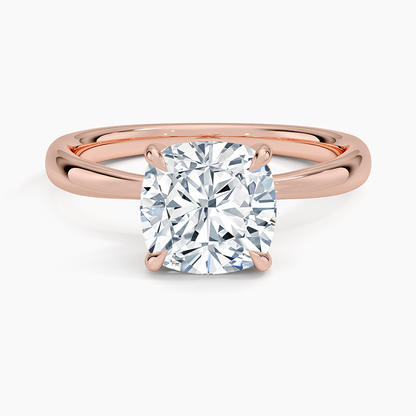 Freesia 2.7mm Solitaire Ring - Cushion Cut Center Stone