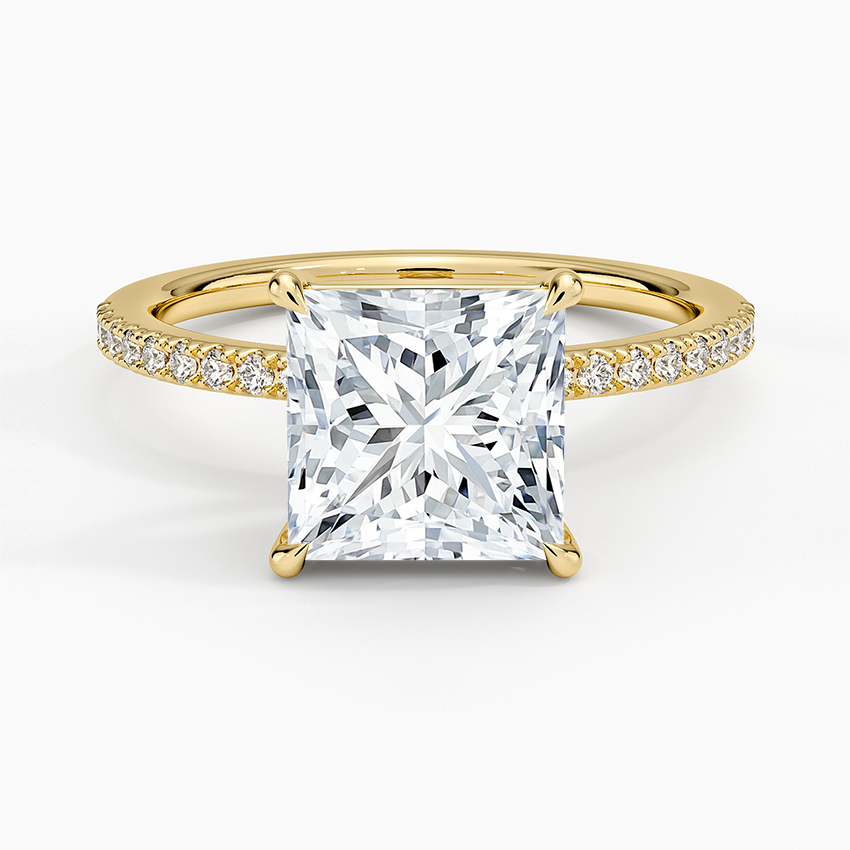 Perfect Fit Half Coverage Diamond Ring - Princess Cut Center Stone