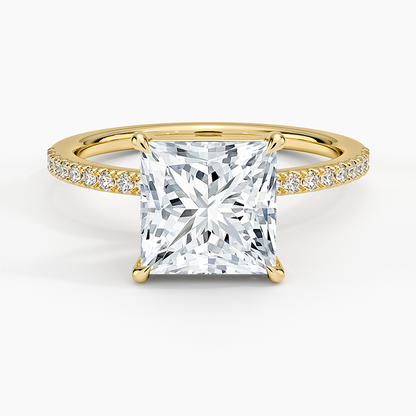 Perfect Fit Half Coverage Diamond Ring - Princess Cut Center Stone