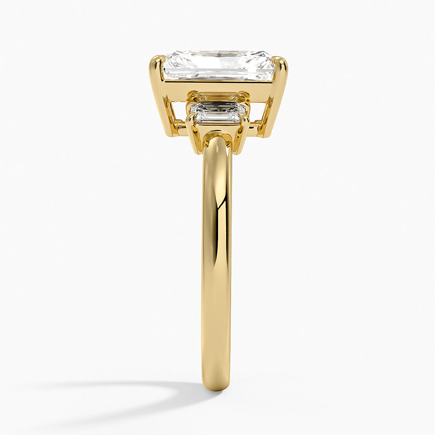 Petite Rhiannon Three Stone Diamond Ring (1/4 ct. tw.) - Radiant Cut Center Stone