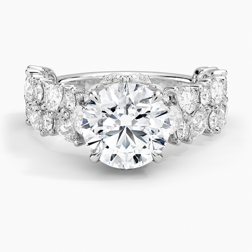 Olivetta Double Row Diamond Ring (2 1/2 ct. tw.) - Round Center Stone