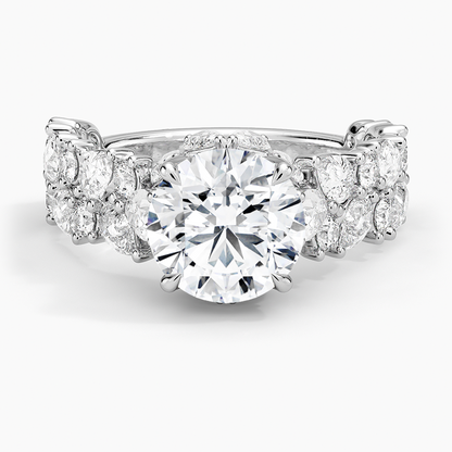 Olivetta Double Row Diamond Ring (2 1/2 ct. tw.) - Round Center Stone
