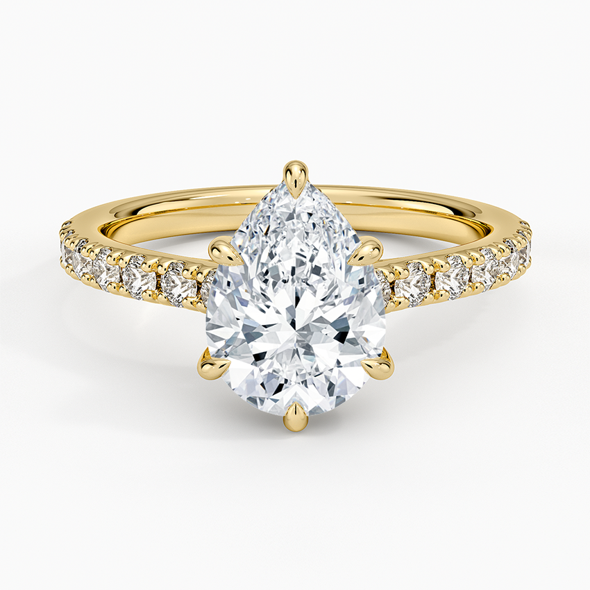 Grand Lissome Diamond Ring - Pear Center Stone