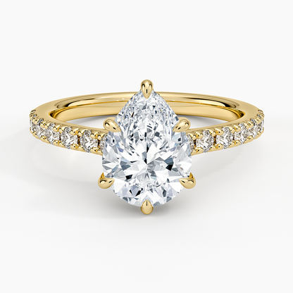 Grand Lissome Diamond Ring - Pear Center Stone