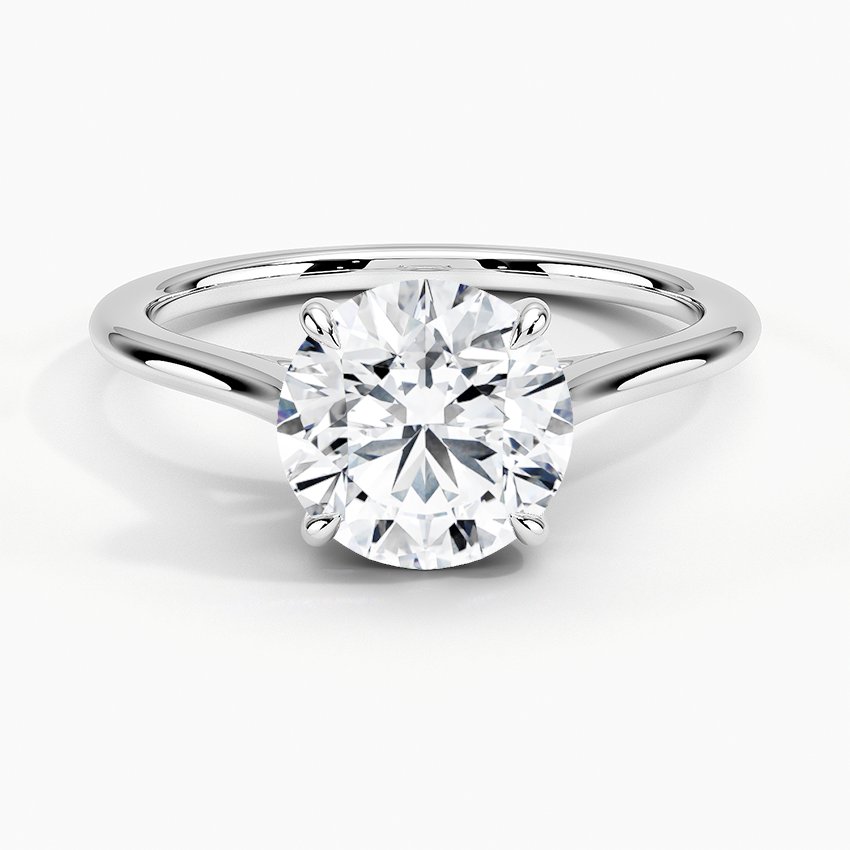 1.4mm Provence Solitaire Ring - Round Center Stone