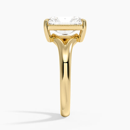 Cora Split Shank Solitaire Ring - Radiant Cut Center Stone