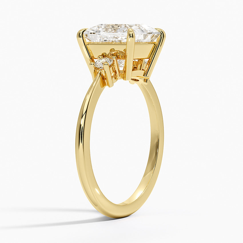 Petite Selene Three Stone Diamond Ring (1/10 ct. tw.) - Princess Cut Center Stone
