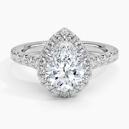 Sienna Halo Half Coverage Diamond Ring (2/3 ct. tw.) - Pear Center Stone