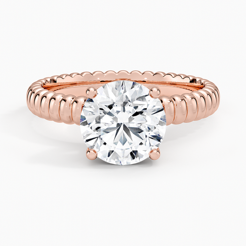 Petra Textured Solitaire Ring - Round Center Stone