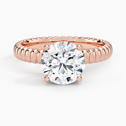 Petra Textured Solitaire Ring - Round Center Stone